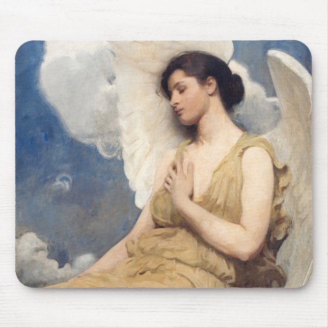 Mousepad Anjo alado sonhando com nuvens (Frente)
