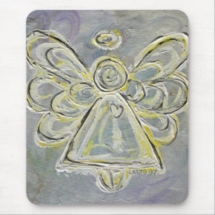 Mousepad Anjo de anjo branco e prateado