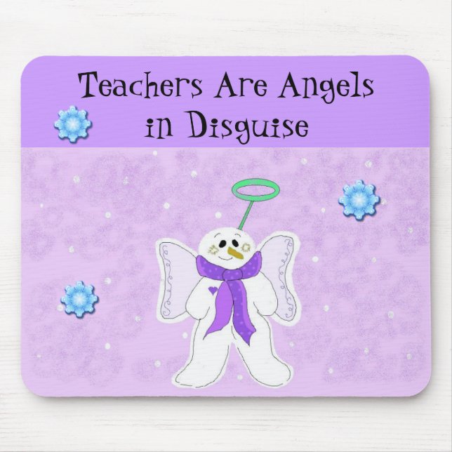 Mousepad Anjo de Neve com Mensagem do Professor (Frente)