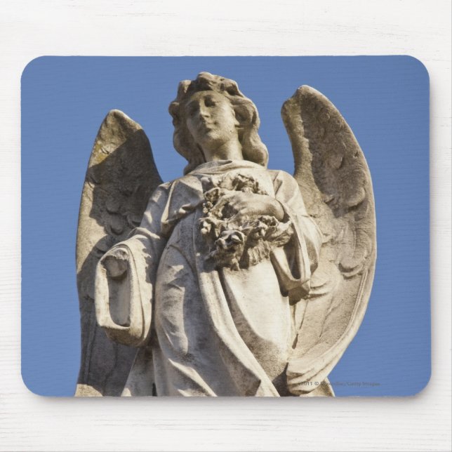 Mousepad Anjo de pedra que olha abaixo da estátua em Buenos (Frente)