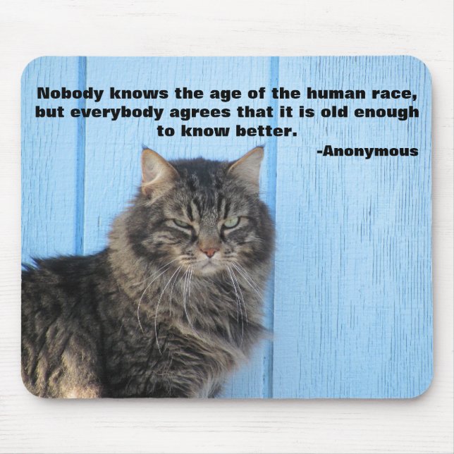 Mousepad Anjo mal-humorado com citações anónimas (Frente)