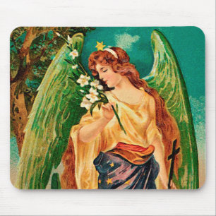 Mousepad Anjo segurando um galho floral
