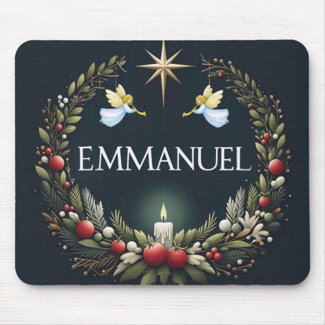 Mousepad Anjos de Natal Emmanuel (Frente)