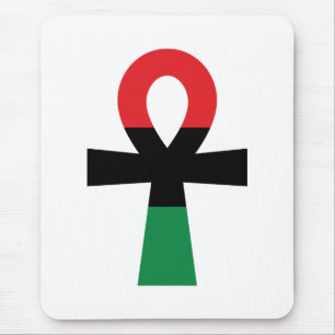 Mousepad Ankh vermelho, preto & verde