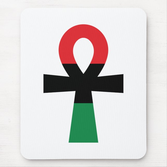 Mousepad Ankh vermelho, preto & verde (Frente)