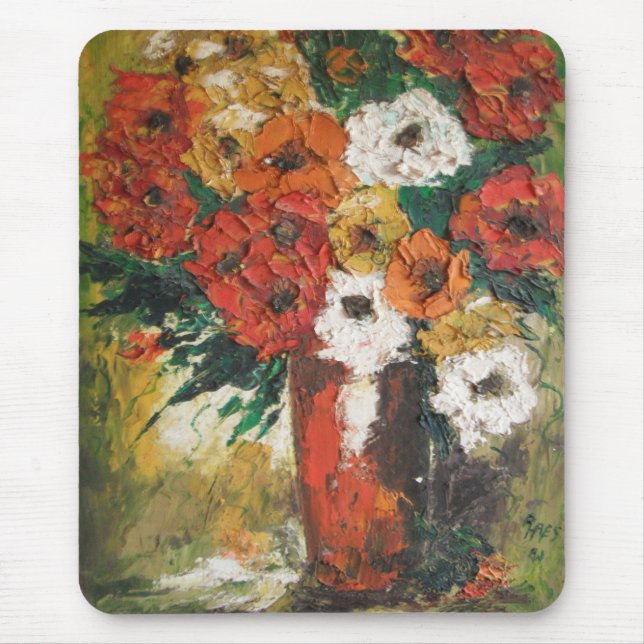 Mousepad Ann Hayes Pintando Flores Vermelhas Mistu (Frente)