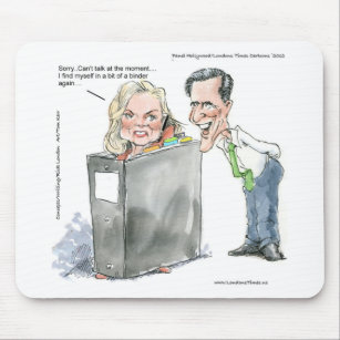 Mousepad Ann Romney Em Um Binder Engraçado Oferece Camiseta