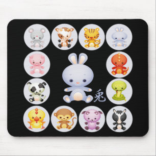 Mousepad Ano chinês do zodíaco do coelho