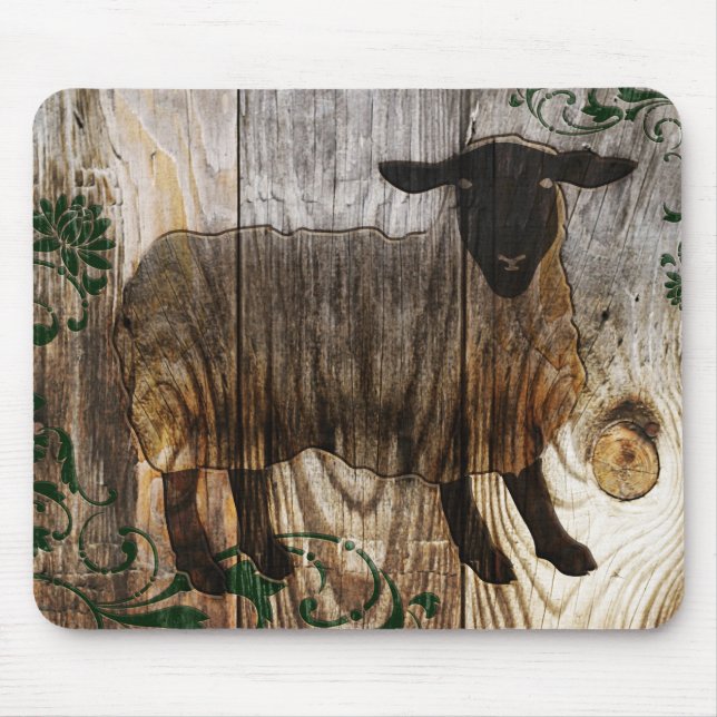 Mousepad ano da ovelha de madeira (Frente)