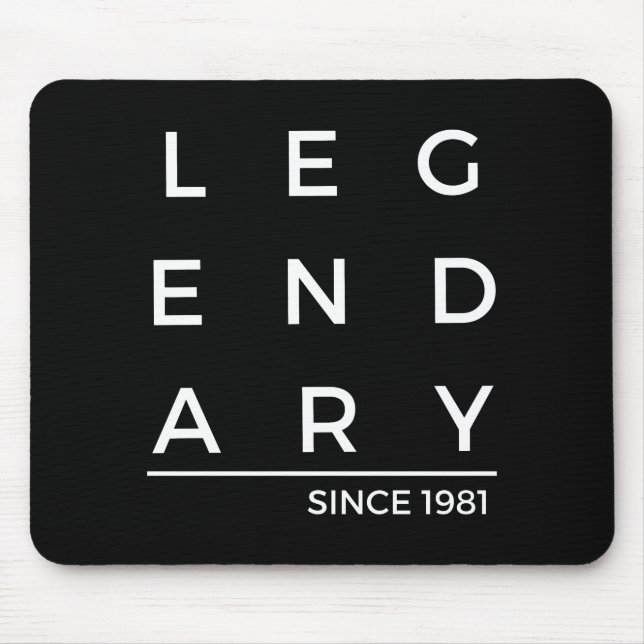 Mousepad Ano de Nascimento Lendário Desde 1981 (Frente)