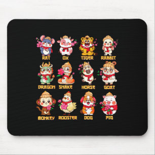 Mousepad Ano do Cavalo Signos do Zodíaco Chinês Luna