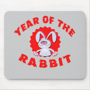 Mousepad Ano engraçado do coelho dos desenhos animados dos