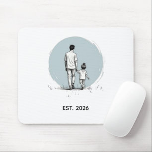 Mousepad Ano EST Personalizado Pai e Filha Minimalista