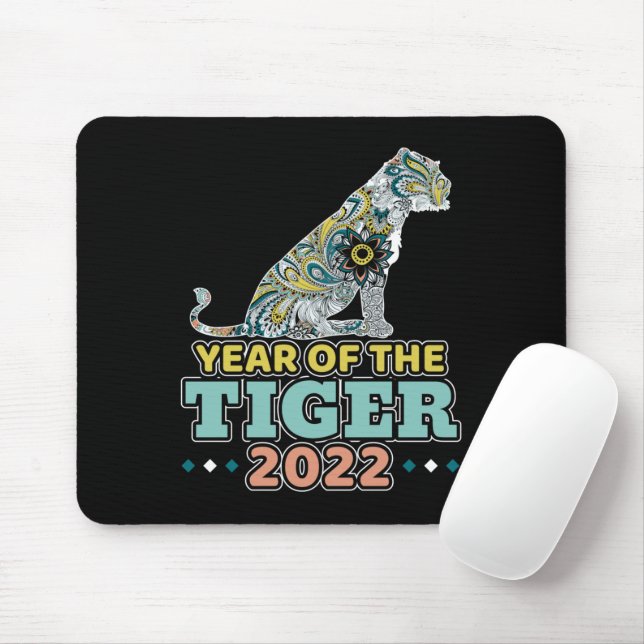 Mousepad Ano Novo Chinês 2022 - Tigre Branco (Com mouse)