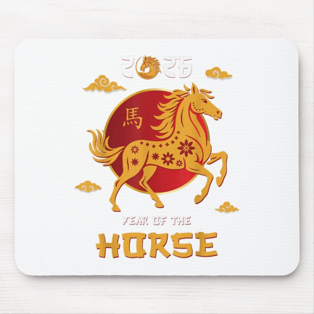 Mousepad Ano Novo Chinês 2026 Ano Do Cavalo (Frente)