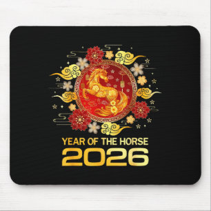 Mousepad Ano Novo Chinês 2026 Ano do Cavalo Feliz Ano Novo 