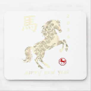 Mousepad Ano novo chinês 2026 ano do cavalo novo lunar