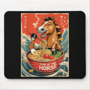 Mousepad Ano Novo Chinês do Zodíaco do Cavalo 2026 Ramen Eu