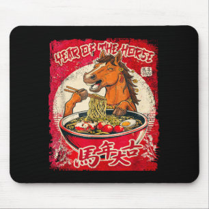 Mousepad Ano Novo Chinês Zodiac Do Cavalo 2026 Ramen Fu