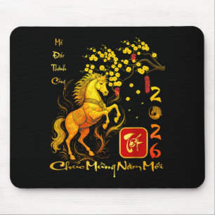 Mousepad Ano Novo Lunar Vietnamita Cavalo da Flor de Pêsseg