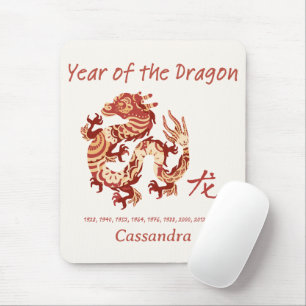 Mousepad Ano Zodíaco Chinês Do Cartaz Do Dragão