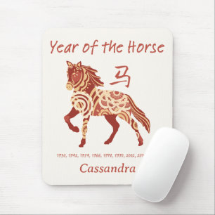 Mousepad Ano Zodíaco Chinês Do Sinal Animal Do Cavalo