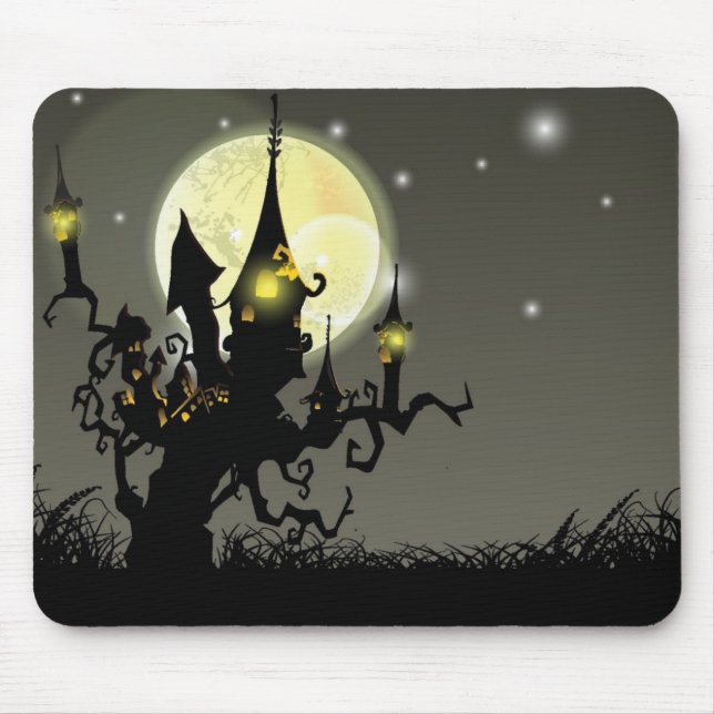 Mousepad Antecedentes de lua de cheio de Halloween (Frente)