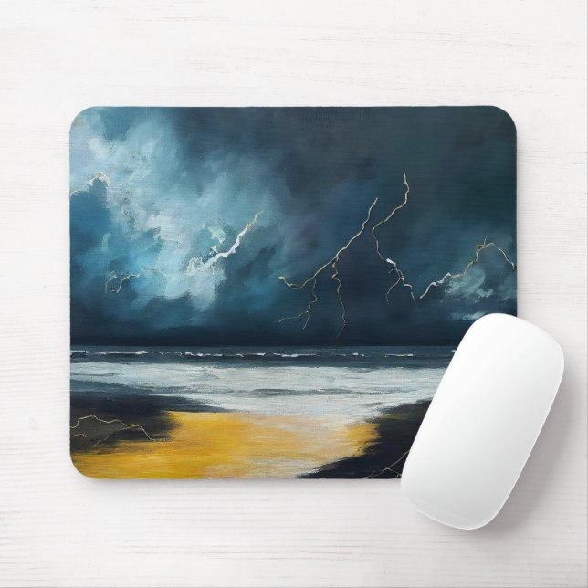 Mousepad Antes da Tempestade – Paisagem Marítima Abstrata (Com mouse)