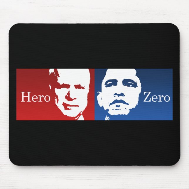 Mousepad Anti-Obama - herói contra zero (Frente)