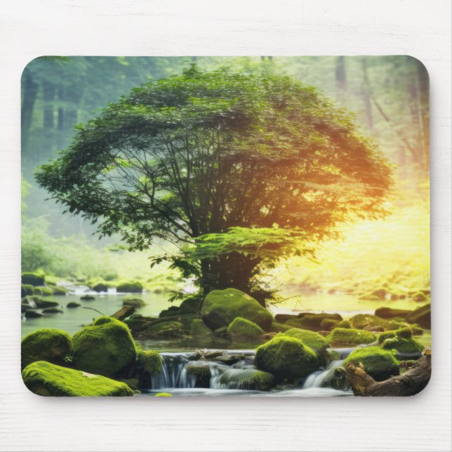 Mousepad Antiga Árvore da Vida Pacífica Natureza Fantasia M (Frente)