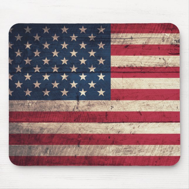 Mousepad Antiga bandeira Americana de Wooden (Frente)