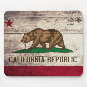 Mousepad Antiga bandeira da Califórnia em Wooden