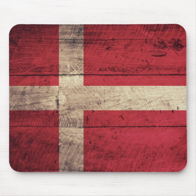 Mousepad Antiga bandeira Wooden Dinamarca (Frente)