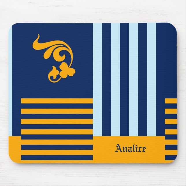 Mousepad Antiga faixa azul e laranja do Marinho Inglês com  (Frente)