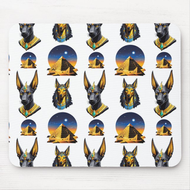 Mousepad Antiga Pirâmide do Egito, Anubis - Design (Frente)