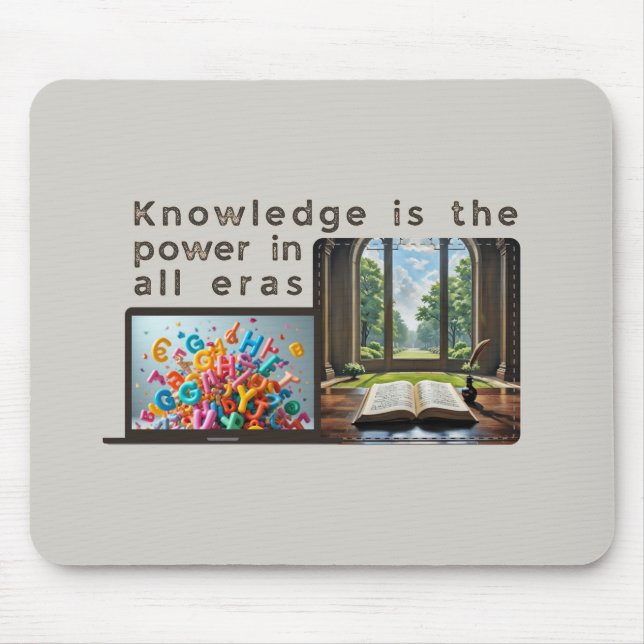 Mousepad Antigo ao Digital: O Conhecimento Ativa Cada Era (Frente)