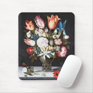 Mousepad Antigo Bosschaert Tulipas e Rosas Holandeses Arte