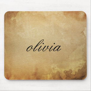 Mousepad antigo do NOME do pergaminho do vintage