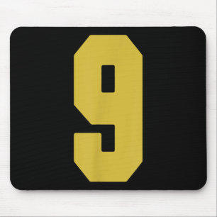 Mousepad Antigo Dourado Número 9 jogador Jersey Uniforme #9