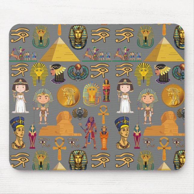 Mousepad Antigo Egípcio Hieroglífico - Padrão Faraó (Frente)