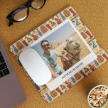 Mousepad Antigo Egito Pensava Foto Personalizada<br><div class="desc">Mostre um instantâneo favorito das suas férias no Egito com este bocal. Sua foto e legenda aparecem sobre um fundo padronizado com diferentes ilustrações antigas do estilo egípcio.</div>