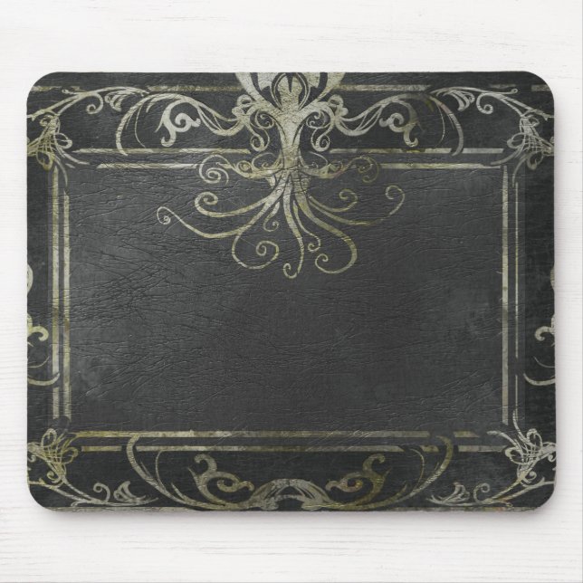 Mousepad Antigo Eldritch Vitoriano (Preto e Dourado) (Frente)