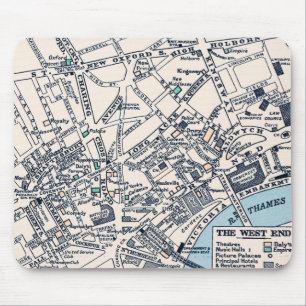 Mousepad Antigo Mapa de Londres do West End