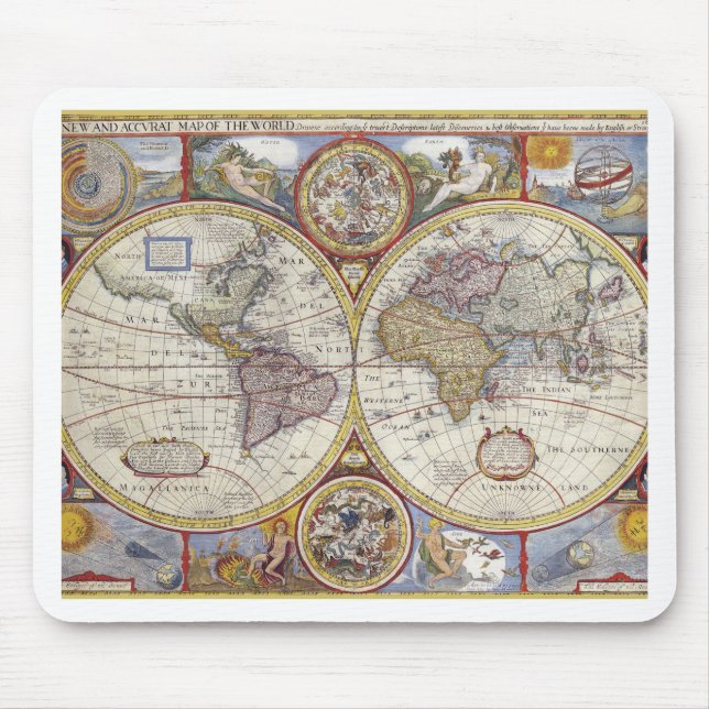 Mousepad Antigo Mapa do Mundo (Frente)
