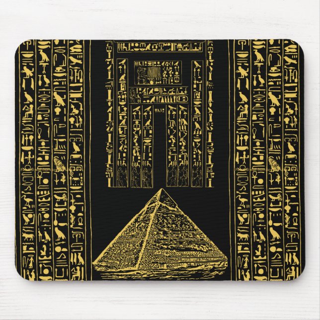 Mousepad Antigos Camundongos Egípcios - Pirâmide e Hierógli (Frente)
