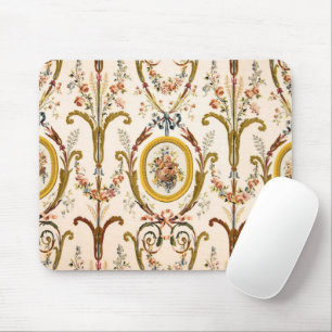 Mousepad Antiguamente francês Rococo Floral Dourado Cream E