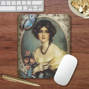 Mousepad Antiguidade da borboleta floral parisiense vitorio