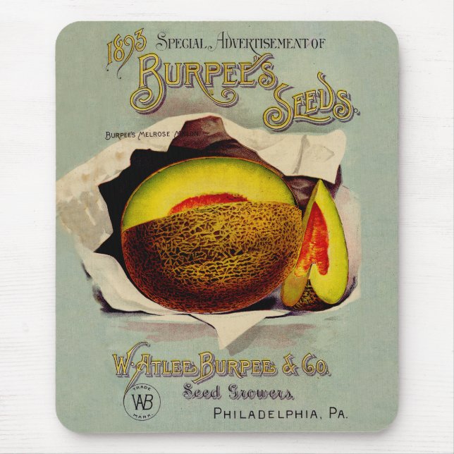 Mousepad Antiguidade da Publicidade a Sementes Cantaloupe (Frente)