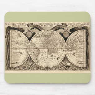 Mousepad Antique Mapa Mundial de Philipp Eckebrecht - 1630