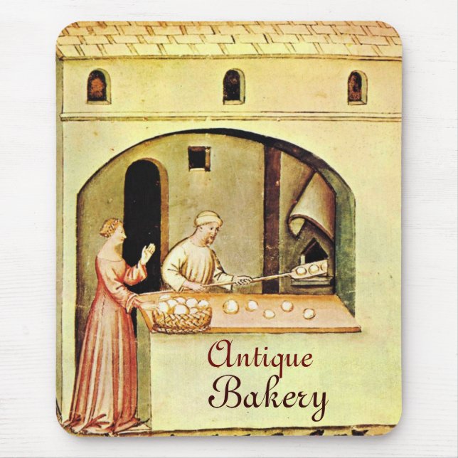 MOUSEPAD ANTIQUE OVEN BAKER, COMPRO DE PÃO DE BAKERY (Frente)